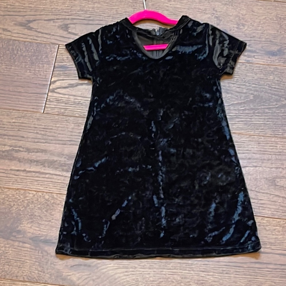 Flowers by Zoe Girls Crushed Velvet Short Sleeve Dress Size 6